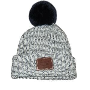 NWOT "Love Your Melon" Black And White Pom Pom Beenie Hat